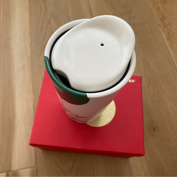 🎁 STARBUCKS 2014 COFFEE TRAVEL MUG BOY GREEN BALLOON COLLECTION. - Picture 5 of 7